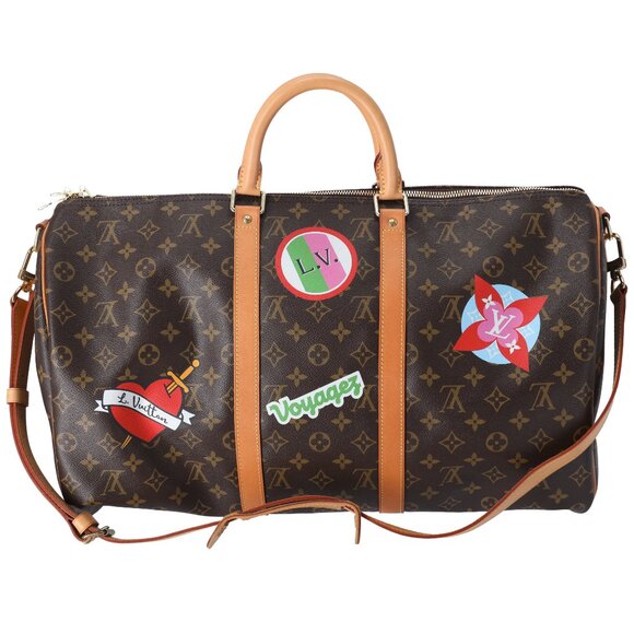 Louis Vuitton Keepall Bandoulière 50 Monogram Patches with Strap - Picture 3 of 8